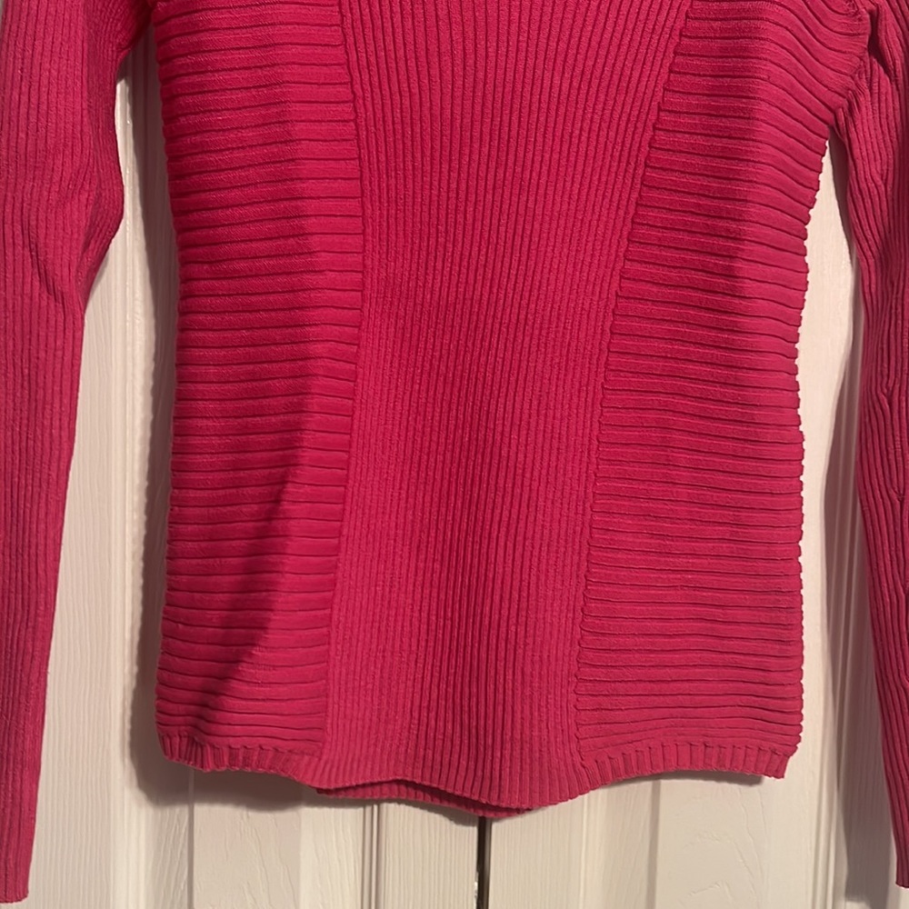 INC International concepts v neck ribbed fuchsia pink in size XS NWOT - Picture 5 of 6